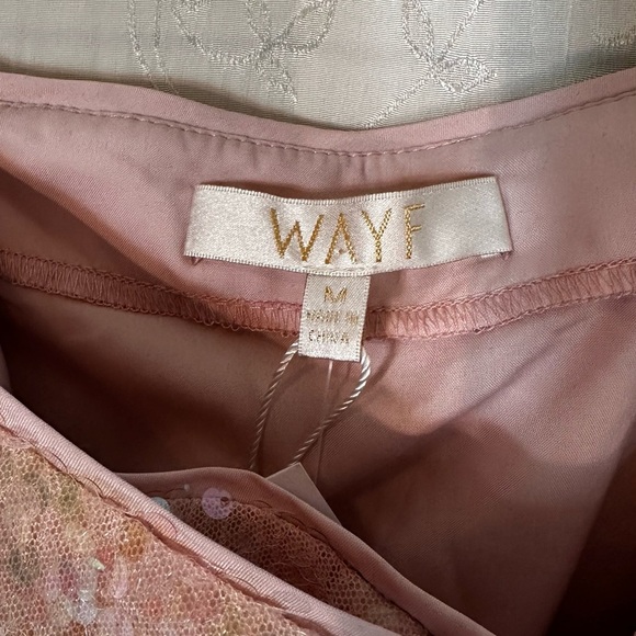 Wayf Blush Pink “For Keeps” Sequin Wrap Mini Skirt Size Medium NWT - Picture 3 of 6